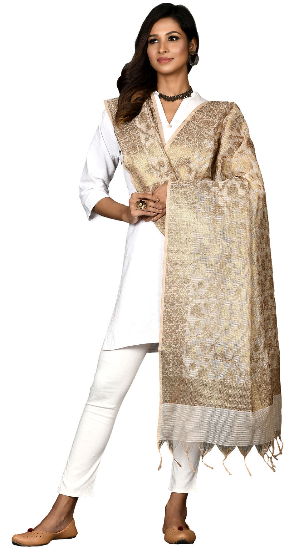 Classy Maroon Chanderi Trendy Designer Top Bottom Dupatta Set Collection With Coffee Taffeta
