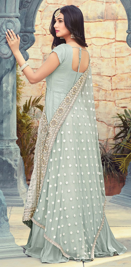 Bollywood, Designer, Party Wear Blue color fabric Salwar Kameez 1855011