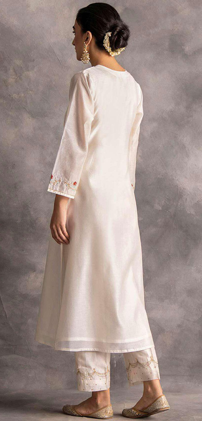 Exclusive Off White Chanderi Silk Salwar Kameez Dress Material AACH05 main image 1