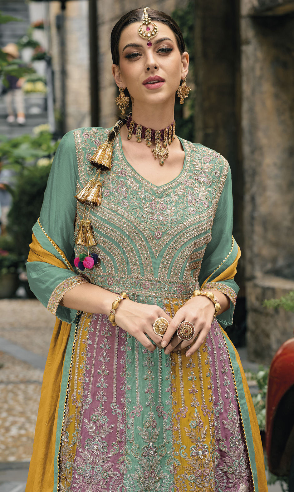 Festive, Party Wear, Reception Multicolor color Art Silk fabric Salwar ...