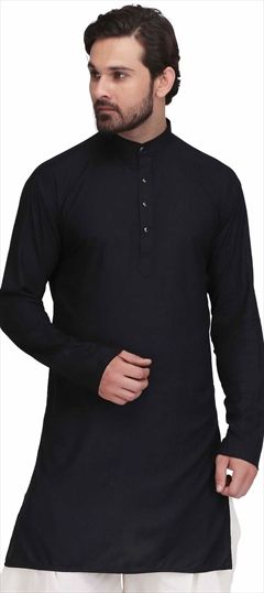 1524645: Black and Grey color Kurta in Rayon fabric with Thread work