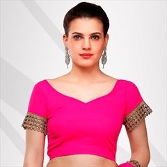 1530570: Pink and Majenta color Blouse in Georgette fabric with Lace work