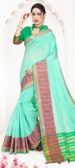 Casual, Traditional Blue color Saree in Art Silk, Silk fabric with South Weaving work : 1538133