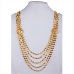 1545699: Gold color Necklace in Metal Alloy studded with Austrian diamond, Kundan & Gold Rodium Polish