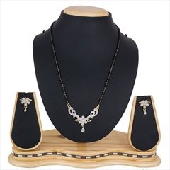 Gold and Silver color Mangalsutra in Metal Alloy studded with CZ Diamond & Gold and Silver Rodium Polish : 1547124