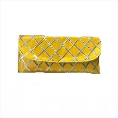 1547936: Yellow color Clutches in Satin Silk fabric with Gota Patti work