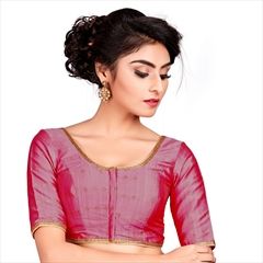 1554306: Pink and Majenta color Blouse in Silk fabric with Lace work