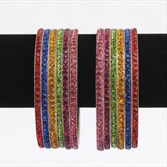 Multicolor color Bangles in Brass studded with CZ Diamond & Enamel : 1571496