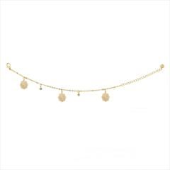 Gold color Anklet in Metal Alloy studded with Artificial & Gold Rodium Polish : 1573106