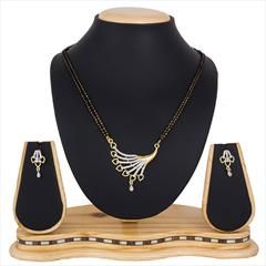 Gold and Silver color Mangalsutra in Metal Alloy studded with Austrian diamond & Gold and Silver Rodium Polish : 1573692