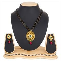 Multicolor color Mangalsutra in Metal Alloy studded with CZ Diamond & Gold Rodium Polish : 1574515