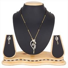 Gold and Silver color Mangalsutra in Metal Alloy studded with CZ Diamond & Gold and Silver Rodium Polish : 1574574