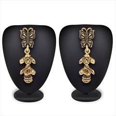 Gold color Earrings in Metal Alloy studded with Kundan & Gold Rodium Polish : 1575546