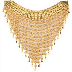 Gold color Necklace in Brass studded with Austrian diamond, Cubic Zirconia & Gold Rodium Polish : 1575575