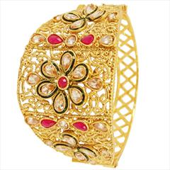 Red and Maroon, White and Off White color Bangles in Metal Alloy studded with Austrian diamond & Gold Rodium Polish : 1583275