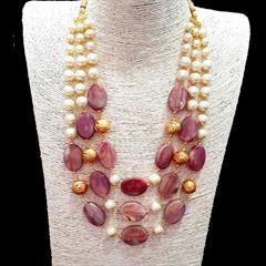 Multicolor color Necklace in Metal Alloy studded with Beads, Pearl & Enamel : 1591473