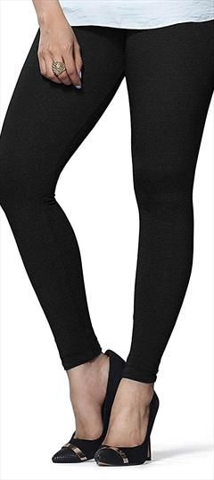 Casual Black and Grey color Leggings in Lycra fabric with Thread work : 1592000