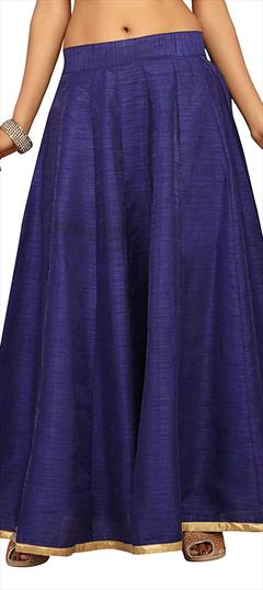 Casual, Party Wear Blue color Skirt in Dupion Silk fabric with Lace work : 1592047