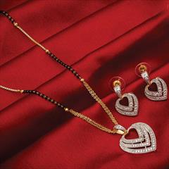 Gold color Mangalsutra in Metal Alloy studded with CZ Diamond & Gold Rodium Polish : 1597322