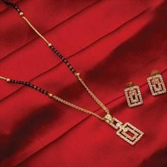 White and Off White color Mangalsutra in Metal Alloy studded with CZ Diamond & Gold Rodium Polish : 1597350