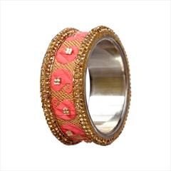 Gold, Pink and Majenta color Bangles in Brass studded with CZ Diamond & Gold Rodium Polish : 1599590