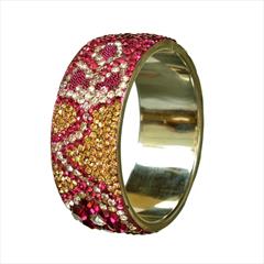 Multicolor color Bangles in Brass studded with CZ Diamond & Gold Rodium Polish : 1599591