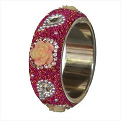 Multicolor color Bangles in Brass studded with Beads, CZ Diamond & Gold Rodium Polish : 1599595