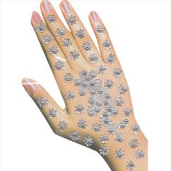Silver color Tattoos in Fancy Fabric fabric with Stone work : 1599676