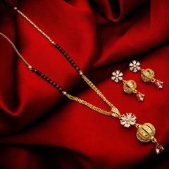 White and Off White color Mangalsutra in Metal Alloy studded with Austrian diamond & Gold Rodium Polish : 1609910