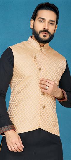Pink and Majenta color Nehru Jacket in Jacquard fabric with Weaving work : 1610155