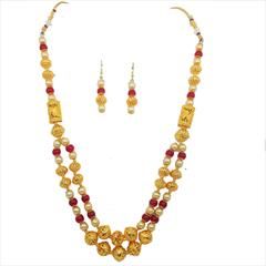 Gold color Necklace in Metal Alloy studded with Austrian diamond, Kundan & Gold Rodium Polish : 1610367