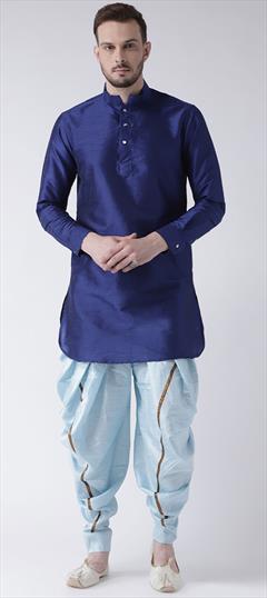 Blue color Dhoti Kurta in Dupion Silk fabric with Thread work : 1611845