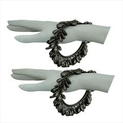 Black and Grey color Bangles in Metal Alloy studded with Beads & Enamel : 1613026