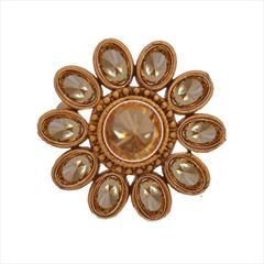 Beige and Brown color Ring in Brass studded with CZ Diamond & Gold Rodium Polish : 1615206