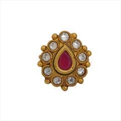 Red and Maroon color Ring in Brass studded with CZ Diamond & Gold Rodium Polish : 1615599