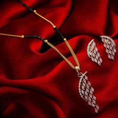 White and Off White color Mangalsutra in Metal Alloy studded with CZ Diamond & Gold Rodium Polish : 1619267