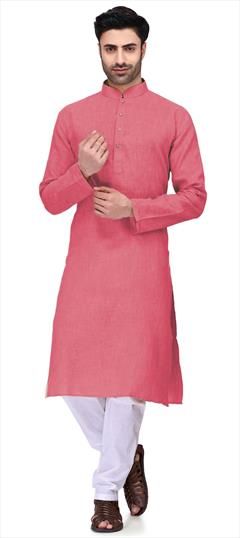 Pink and Majenta color Kurta Pyjamas in Cotton fabric with Thread work : 1620306