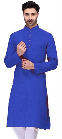 Blue color Kurta in Cotton fabric with Thread work : 1623342