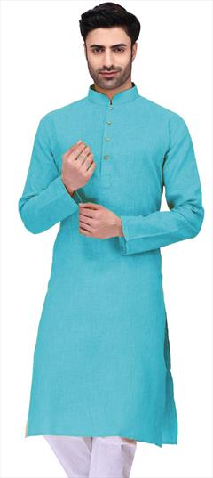 Blue color Kurta in Cotton fabric with Thread work : 1623344