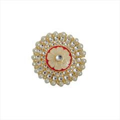 Beige and Brown, Red and Maroon color Ring in Brass studded with Kundan & Gold Rodium Polish : 1629842