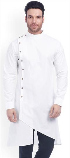 White and Off White color Kurta in Cotton fabric with Thread work : 1630617