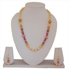 Beige and Brown, Pink and Majenta color Necklace in Metal Alloy studded with Pearl & Gold Rodium Polish : 1630736
