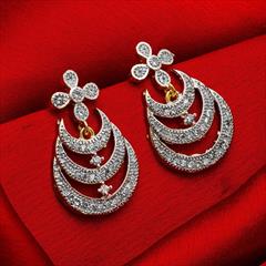 Gold and Silver color Earrings in Metal Alloy studded with Austrian diamond & Gold and Silver Rodium Polish : 1636253