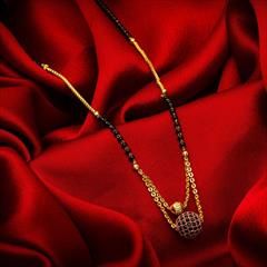 Black and Grey color Mangalsutra in Metal Alloy studded with Austrian diamond & Gold Rodium Polish : 1636291
