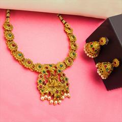 Multicolor color Mangalsutra in Metal Alloy studded with CZ Diamond, Pearl & Gold Rodium Polish : 1641164