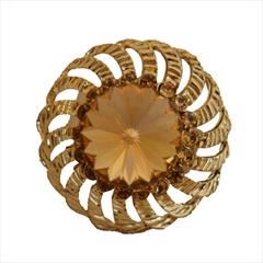Gold color Ring in Brass studded with CZ Diamond & Gold Rodium Polish : 1642331