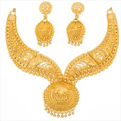Gold color Necklace in Metal Alloy studded with Beads & Gold Rodium Polish : 1643158