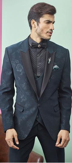 Green color 3 Piece Suit (with shirt) in Imported fabric with Printed work : 1643623