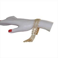White and Off White color Bracelet in Brass studded with CZ Diamond & Gold Rodium Polish : 1644437