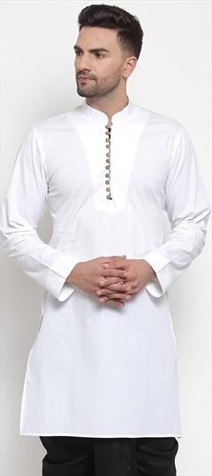 White and Off White color Kurta in Cotton fabric with Thread work : 1644556
